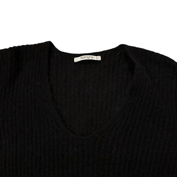 Kangra Black Alpaca Merino Wool Sweater Made in Italy Size 44 (M) LuxurySweater - Picture 2 of 7